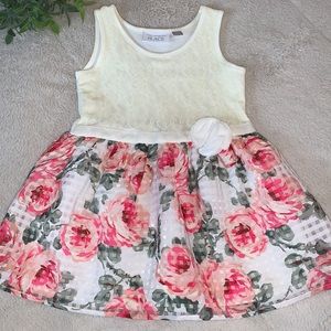 Children’s Place 3T Ivory & Pink Lace Tank Dress EUC